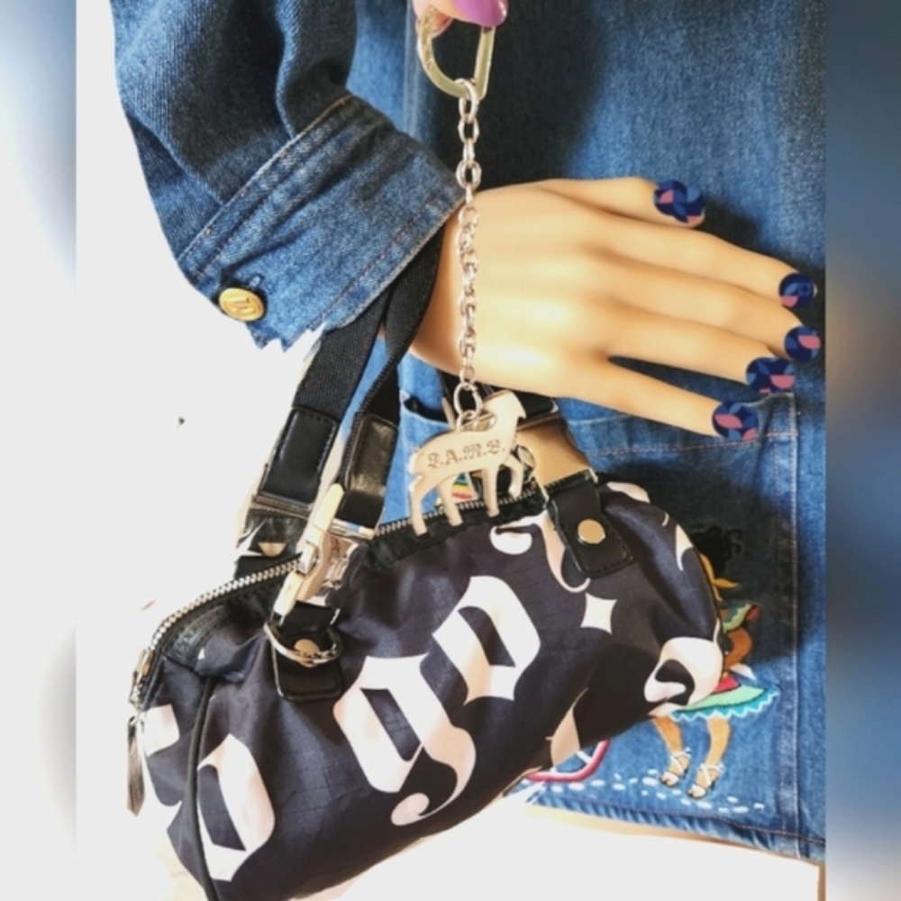 L.A.M.B. Gwen Stefani LeSPORTSac Tattoo B&W Grafitti Mini Duffle Bag EVC   9x5